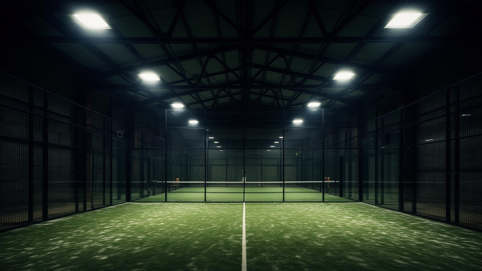 Indoor padel court at Foundry Padel in Portland