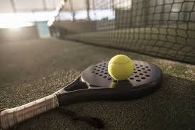 Padel play on court