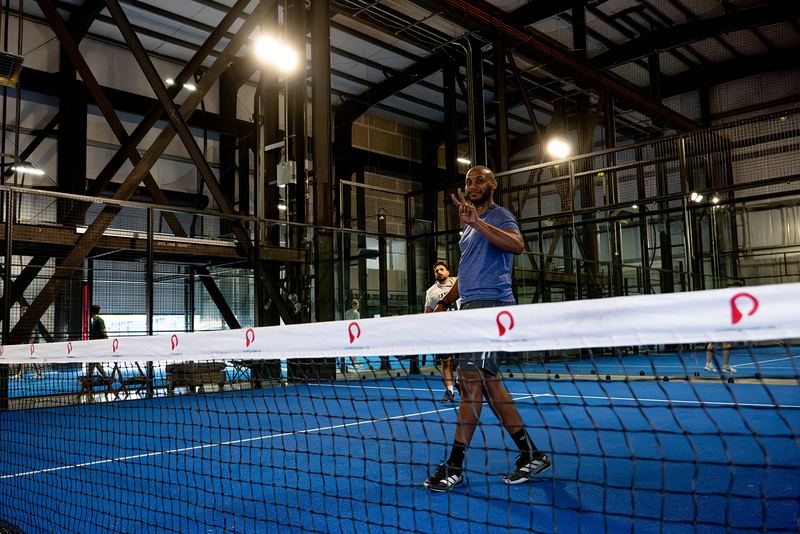 Daylight streams across the courts during an afternoon session